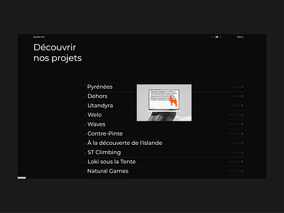 STUDIO KHI - projects menu adobe xd creative studio digital digital design figma france french graphic design landing page menu outdoor outdoor creative outdoor digital portfolio site internet webdesign webdesigner website websites