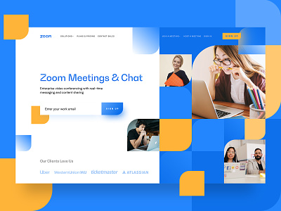 ZOOM Concept app branding call concept dashboard identity logo meeting promo screen ui video zoom