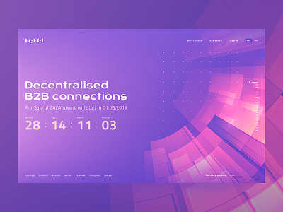 Zaza blockchain digital promo screen web zaza
