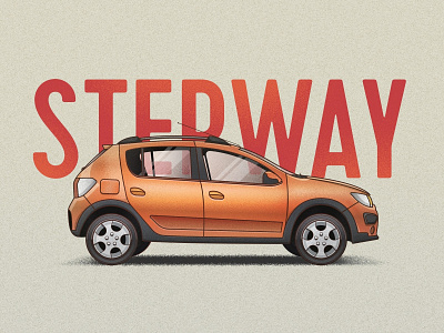 Renault Stepway art car illustration renault stepway vector