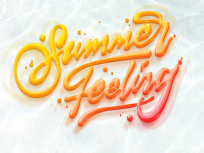Summer Feeling design graphic handlettering illustration illustrator lettering logo type typography vector