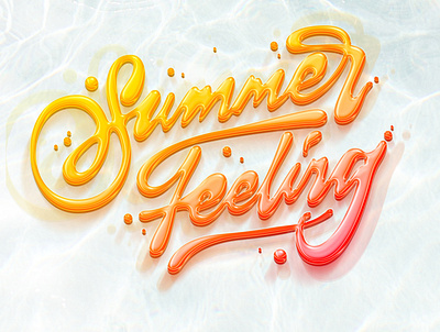 Summer Feeling design graphic handlettering illustration illustrator lettering logo type typography vector