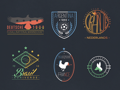Vintage Foot badges [vol.2] badges football handmade handwriting logos national team retro vintage world cup