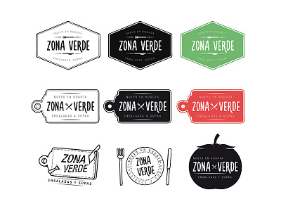 Zona Verde Logo badge black branding colombia food logo restaurant vector white zona verde