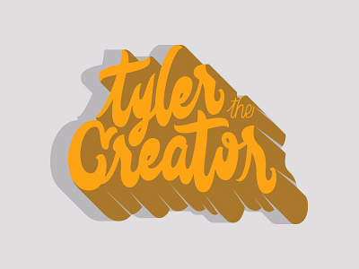 Tyler design graphic handmade lettering letters orange typography vector