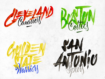 NBA Playoffs branding brush colors graphic design handlettering lettering logo