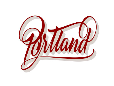 Portland brushpen city graphic design handlettering lettering portland red type typography vector