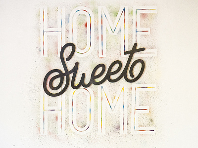 Mural Home sweet home decoration handmade lettering mural painting type typography