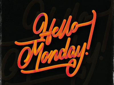 Hello monday digital handlettering illustrator lettering type typo typography vector