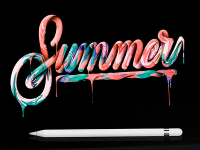 Summer graphic illustration illustrator lettering logo procreate typography vector