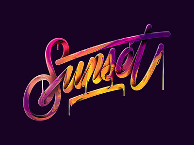 Sunset handlettering illustrator lettering logo photoshop type typo typography vector