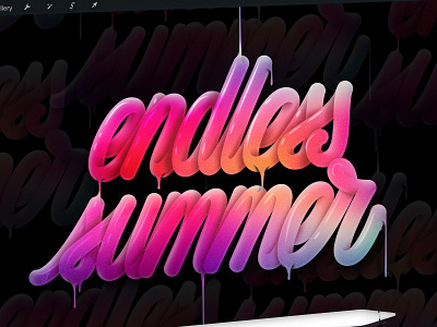 Endless Summer design graphic illustration illustrator lettering procreate type typo typography vector