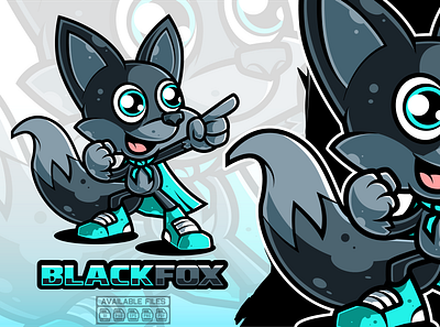 Black Fox Mascot cartoon cartoon art cartoon character cartoon logo cartoon mascot character design fox graphic design hero logo logo design mascot mascot logo