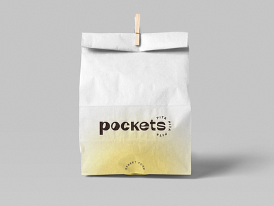 Pockets bag bag brand brand identity branding fast food logo minimalism modern package design packagedesign street food typography yellow