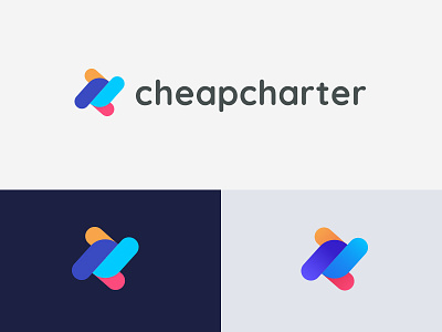 Cheapcharter abstract airlines charter flaticons flight search fly logo logo design logotype mark route ticket