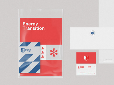 Hunster College identity blue bold branding college colors education geometry red university visual identity
