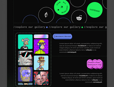 NFT Gallery Website UI ui