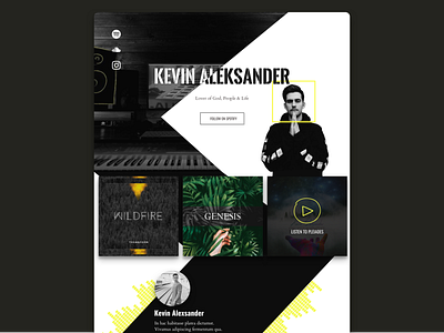 DJ Website landing page music music showcase music website spotify website