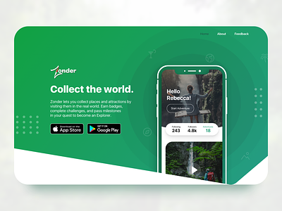 Adventure Mobile App Landing Page adventure app adventure website app website landing page mobile app website zonder