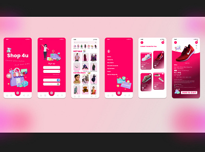 Mobile App Shop 4u app apps design figma graphic design home page mobile mobile app shoes ui