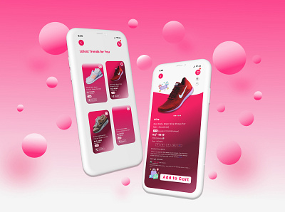 Nike Shoes-Mockups glassmorphism graphic design mobileapp mockups nike shoes ui uiux