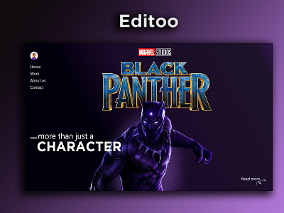 Black Panther Landing Page Ui 3d animation graphic design logo motion graphics ui