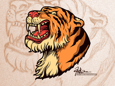 Roaring Tiger angry animal artwork character illustration mascott power roar tiger vector wild