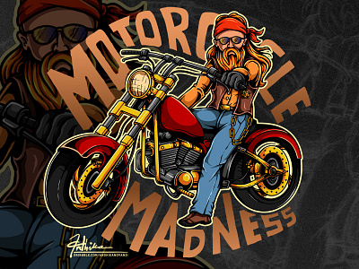 MotorcycleMadness bike character free illustration man motor rider road touring vector wild