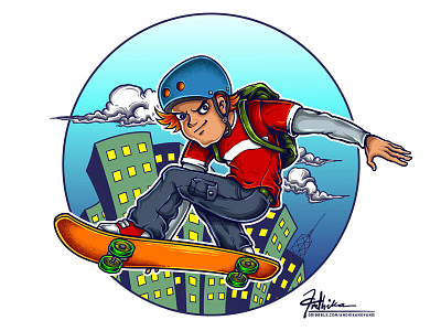 Skaterboy character extreme illustration jump mascot outdoor play school skateboard skaterboy sport vector