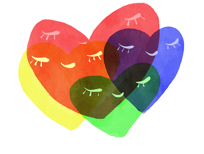 Colorful Hearts adobe fresco colorful colorful art digital art hearts illustration minimalist soothing