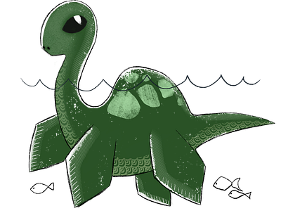 Lochness (Nessy) creature creature art cryptid cryptid art digital art lochness monster procreate sea monster