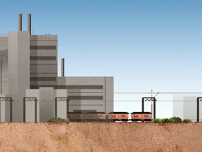 Illustration for Radius web-site art buildings earth illustration pixel train underground wagons