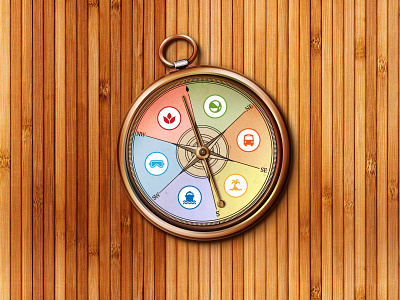 Compass compass element icons site vacation web