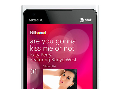 Song screen app billboard phone song view windows