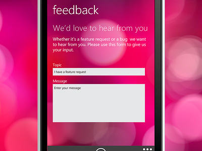 Feedback app billboard feedback phone view windows