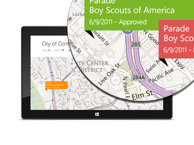 Map View app application metro ui win8