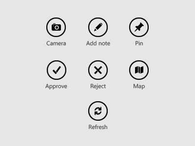 Application bar icons app application icon metro ui win8