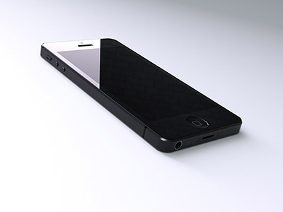 iPhone 5 3d black five iphone modo