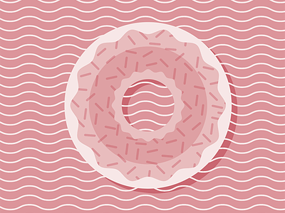 Pink Icing Doughnut design doughnut food illustration pink pool sprinkles vector wip