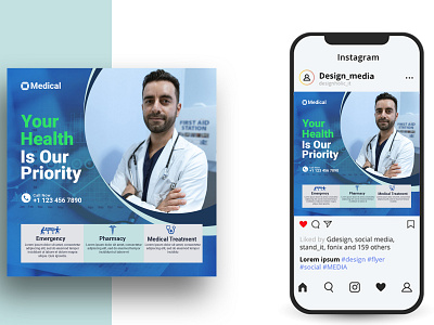 Social Media Design | Doctor Medical addesign adobe illustrator adobe photoshop ads ads design advertisement advertising advertising agency advertisingagency banner ads banner design banner for medical branding design digital design doctor graphic design illustration logo