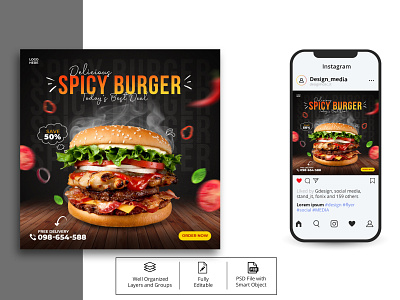 Social Media Design | Food Burger Restaurant Banner Ads ads ads design advertisement banner banner ads banner design campaign creative creative banner design design banner graphic design media social social media ads campaign social media banner