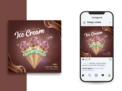 Social Media Design | Ice cream banner ads design ads design advertisement banner banner ads banner design banner design for food cream design fast food banner food banner graphic design ice ice cream ice cream social media banner social media banner ads