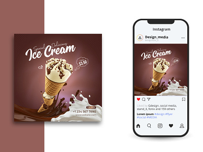 Social media design | Ice cream banner ads design advertisement banner ads banner design cream desert design graphic design ice ice cream media social social media ads social media banner ads