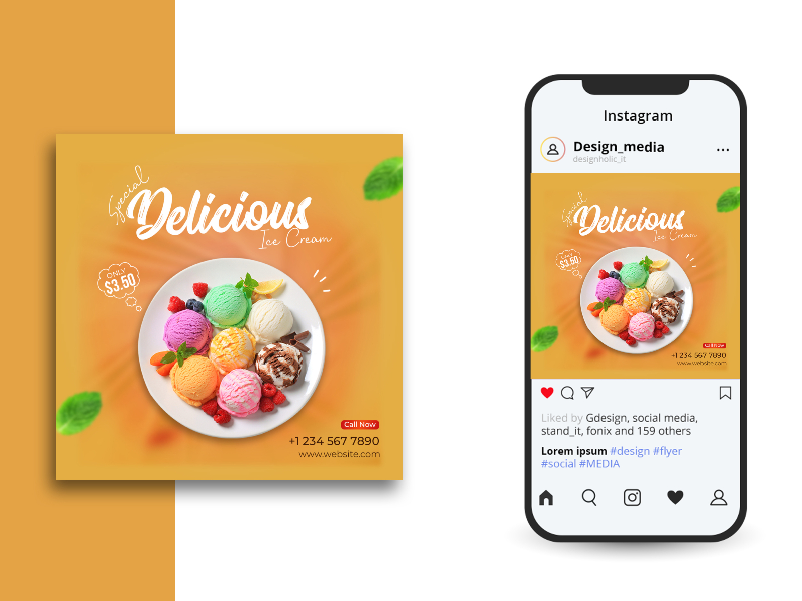 Social media design | Ice cream banner ads by Ashraful Anwar on Dribbble