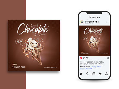 Social Media Design | Food, ice cream banner ads design advertisement banner banner ads banner design design graphic design media social social media banner design social media post design