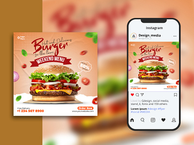Social Media Post Design | Burger Banner ad banner ads design advertisement advertising banner banner ads banner design banner for fast food creative design fast fastfood food graphic design