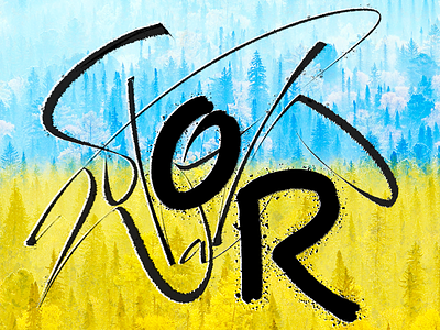 Stop War in Ukraine! calligraphy design illustration lettering