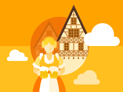 Illustration for a learning app beer deutschland german illustration octoberfest yellow