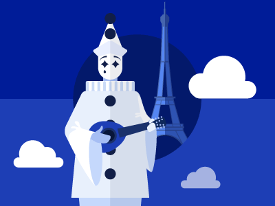 illustration for a language learning app french learning paris piero