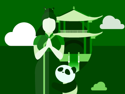 Learn Chinese chinese green illustration language learning